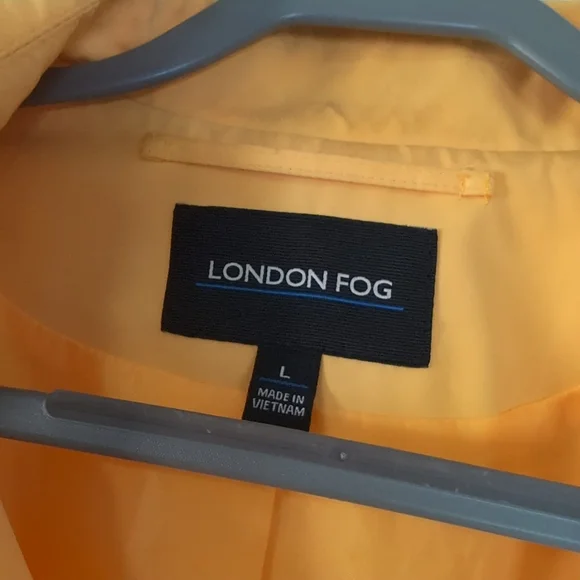 London Fog Retro Sunflower Yellow Double Breasted Belted Collared Trench Coat L - Picture 4 of 8